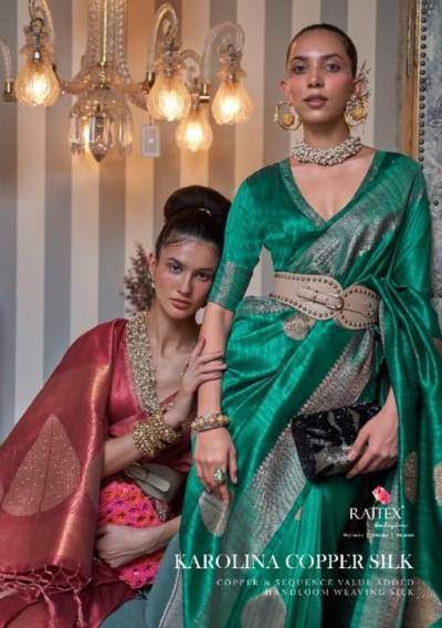 Karolina Copper Silk BY Rajtex Partywear Saree Collection